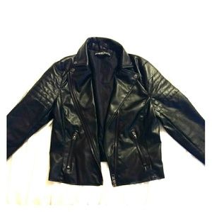 Faux Black Leather Jacket